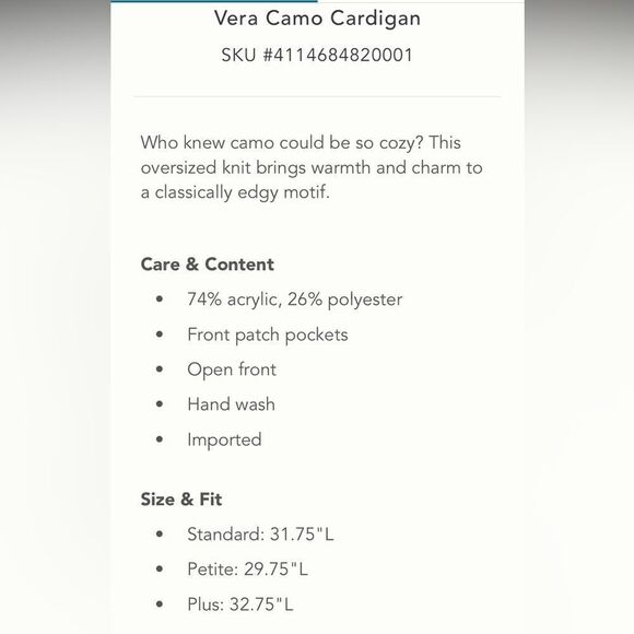 Anthropologie Vera Camo Cardigan - Picture 2 of 8